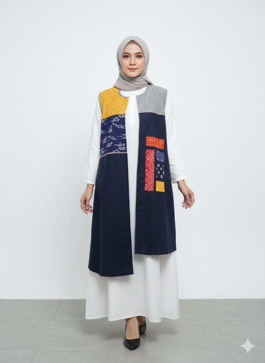 Arunika long outer patchwork