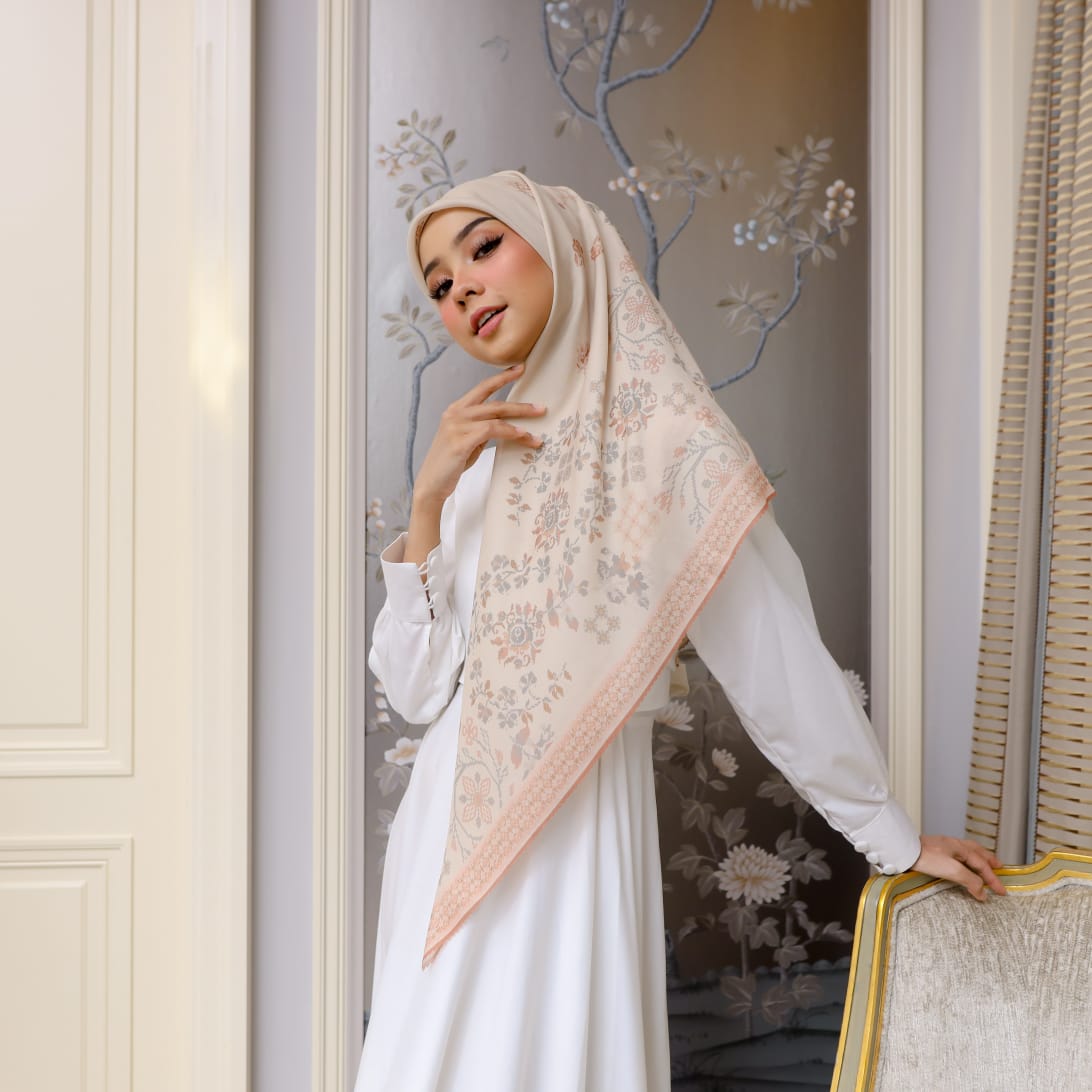 Jilbab Motif Segi Empat - Kembang Berkisah