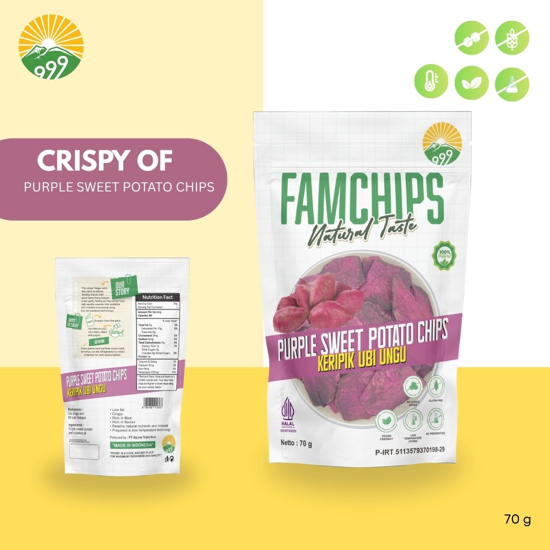 Famchips Purple Sweet Potato Chips (Keripik Ubi Ungu)