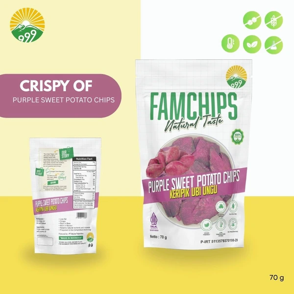 Famchips Purple Sweet Potato Chips (Keripik Ubi Ungu)