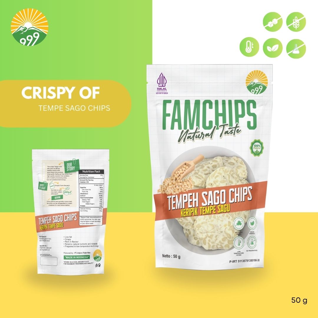 Famchips Tempeh Sago Chips (Keripik Tempeh Sago)