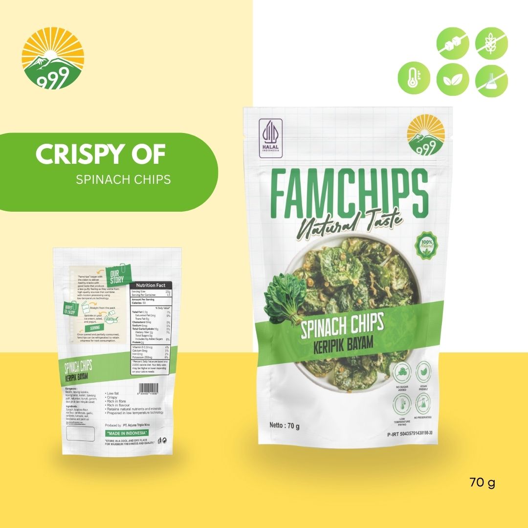 Famchips Spinach Chips (Keripik Bayam)