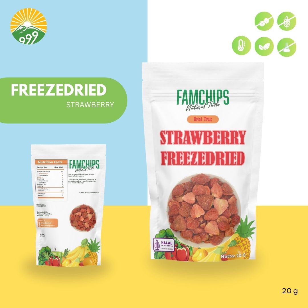 Famchips Strawberry Freezeedried (Keripik Strawberry Freezeedried)