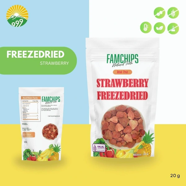 Famchips Strawberry Freezeedried (Keripik Strawberry Freezeedried)