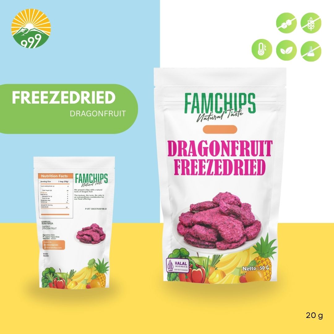 Famchips Dragonfruit Freezeedried (Keripik Buah Naga FD)
