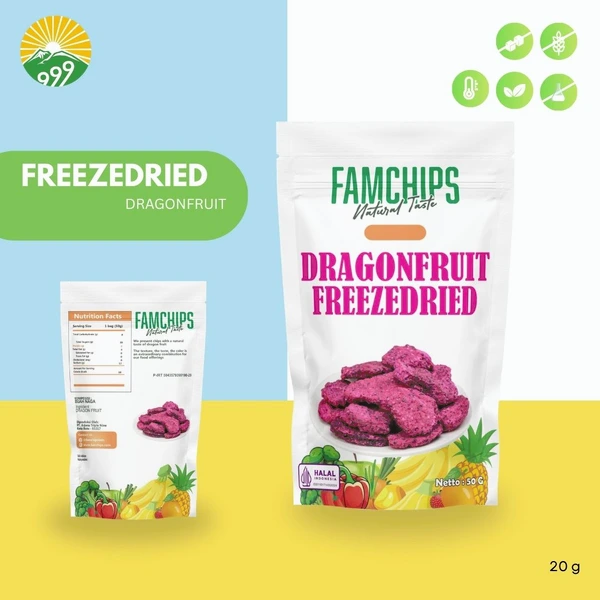 Famchips Dragonfruit Freezeedried (Keripik Buah Naga FD)