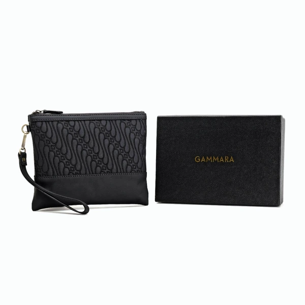 Karama  Pouch Batik Embroidery Genuine Leather Kulit Asli - Nusantara Series Gammara