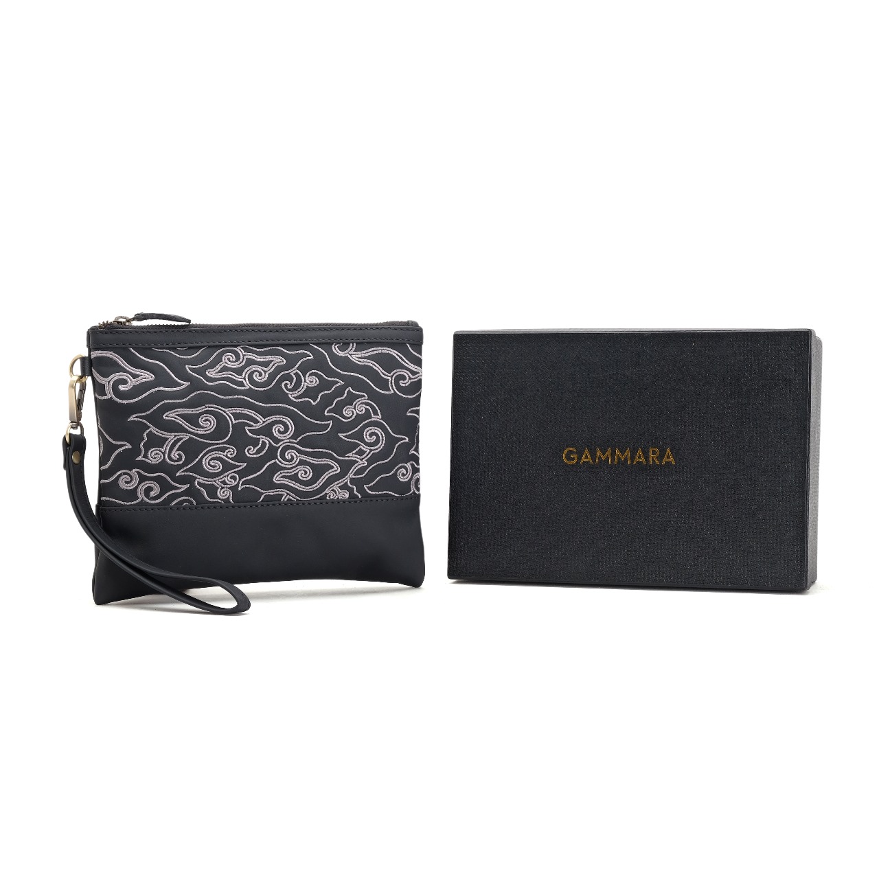 Karama  Pouch Batik Embroidery Genuine Leather Kulit Asli - Nusantara Series Gammara