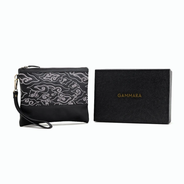 Karama  Pouch Batik Embroidery Genuine Leather Kulit Asli - Nusantara Series Gammara