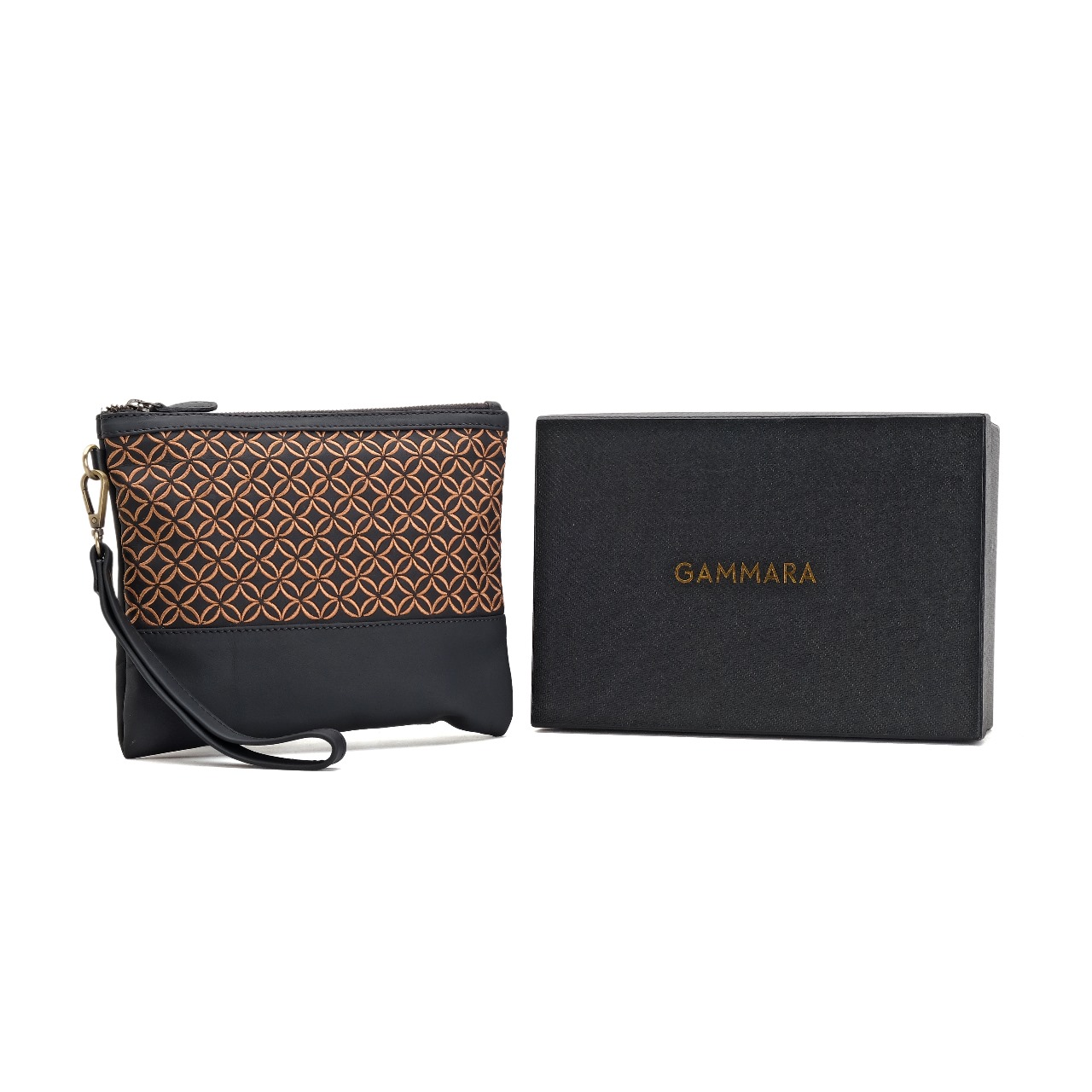 Karama  Pouch Batik Embroidery Genuine Leather Kulit Asli - Nusantara Series Gammara