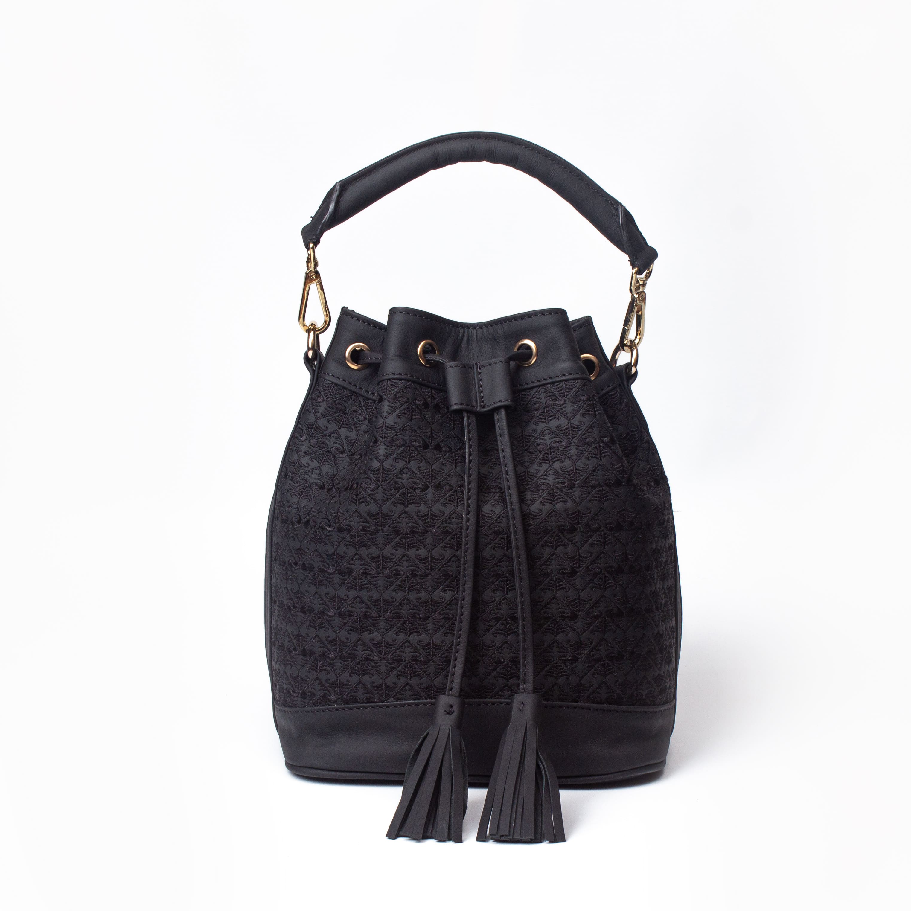 Cani Bucket Sling Bag Batik Embroidery Genuine Leather Kulit Asli - Gammara Leather