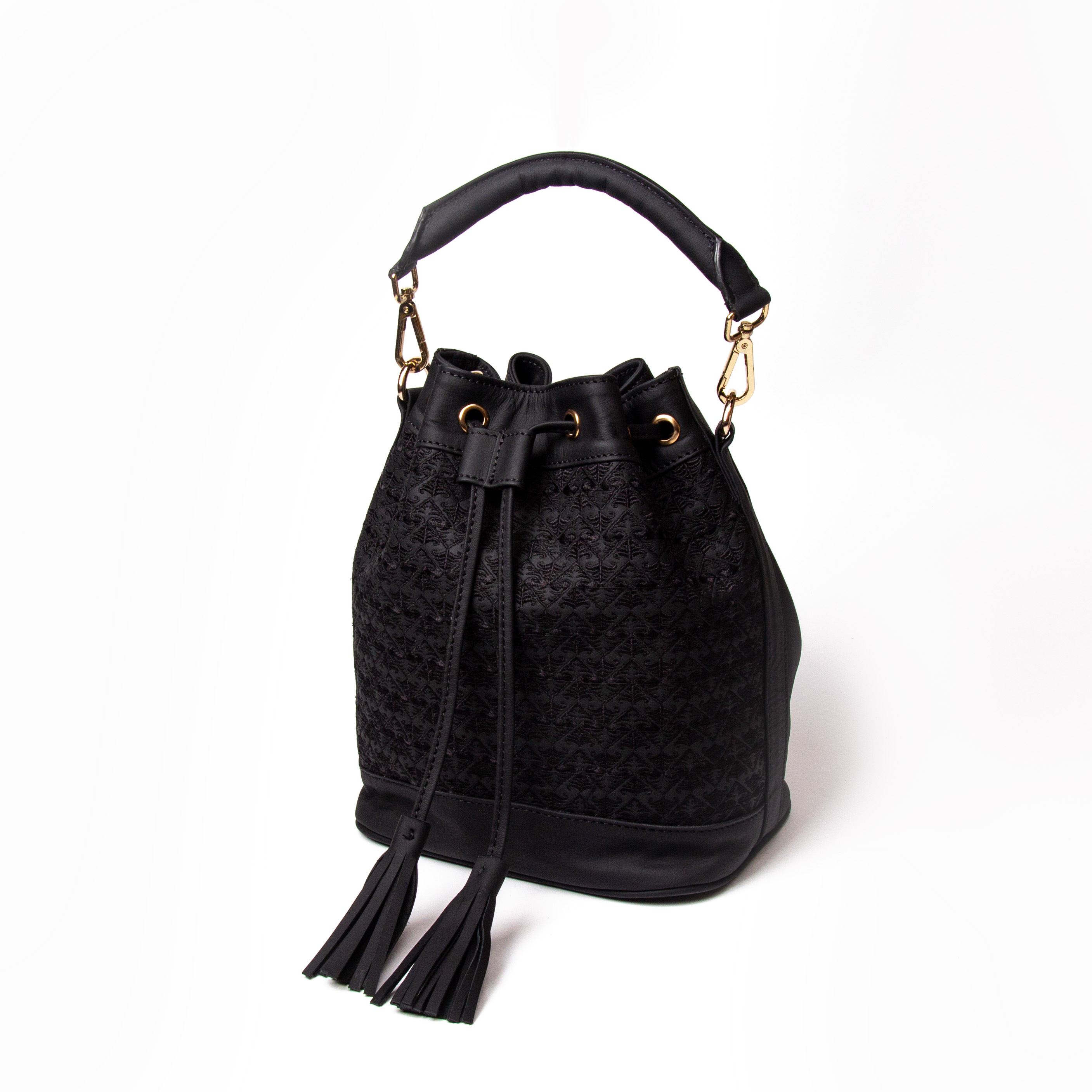 Cani Bucket Sling Bag Batik Embroidery Genuine Leather Kulit Asli - Gammara Leather