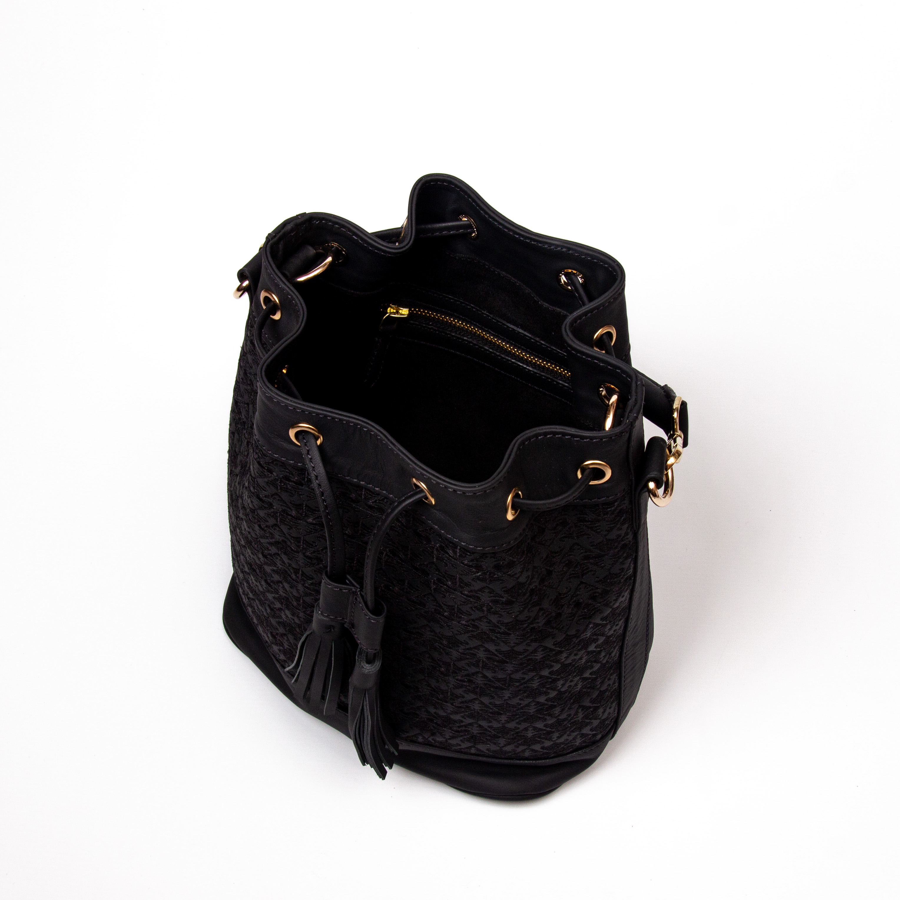Cani Bucket Sling Bag Batik Embroidery Genuine Leather Kulit Asli - Gammara Leather