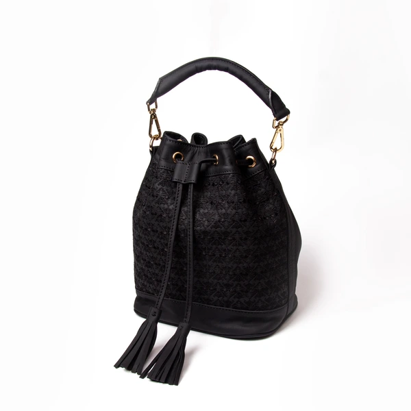 Cani Bucket Sling Bag Batik Embroidery Genuine Leather Kulit Asli - Gammara Leather