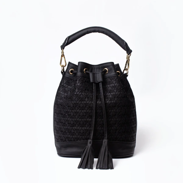 Cani Bucket Sling Bag Batik Embroidery Genuine Leather Kulit Asli - Gammara Leather
