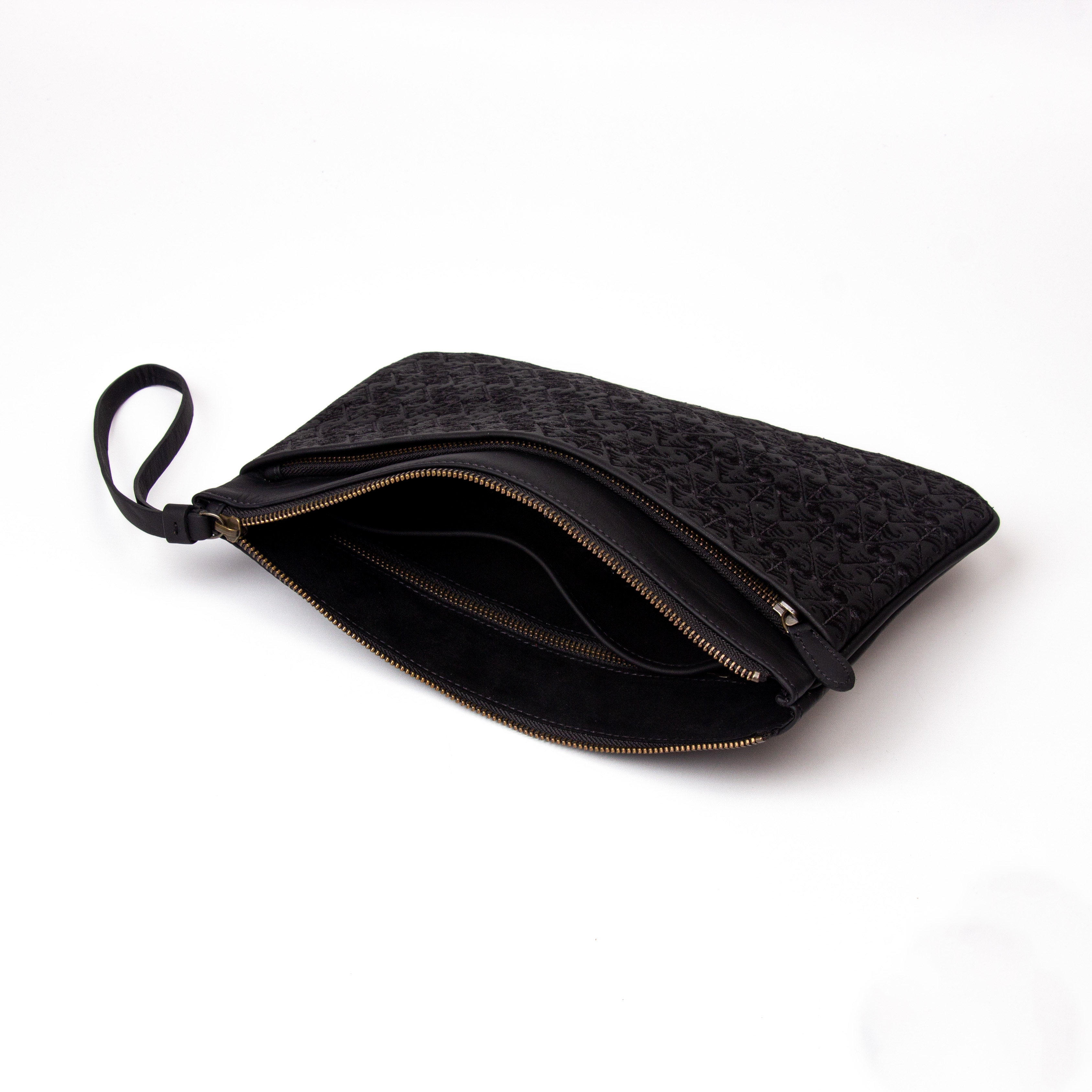 Cendana Pouch Batik Embroidery Genuine Leather Kulit Asli