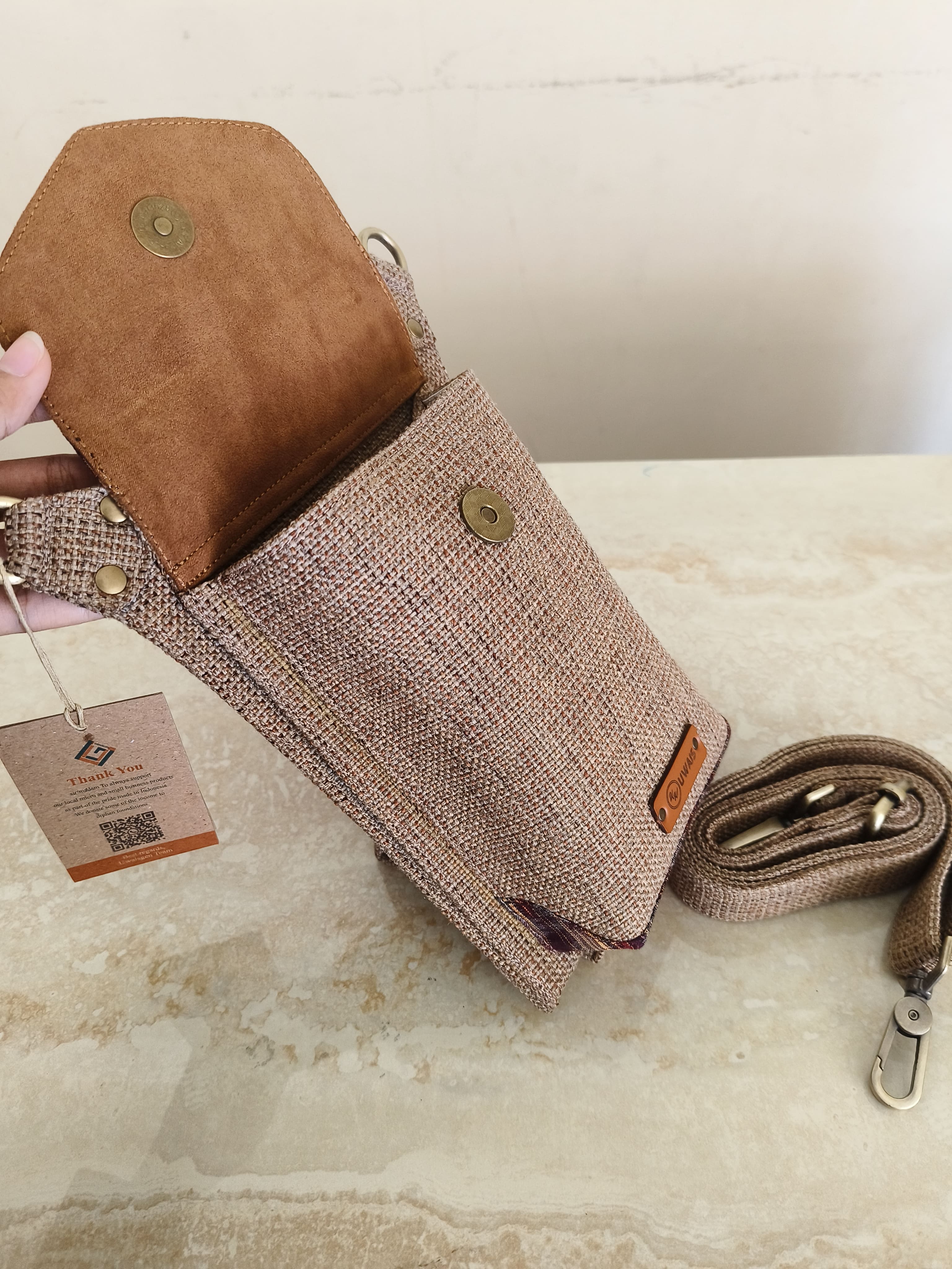UWAISGEN Tas Etnik Bali Agastya Slingbag Tas Selempang Handmade
