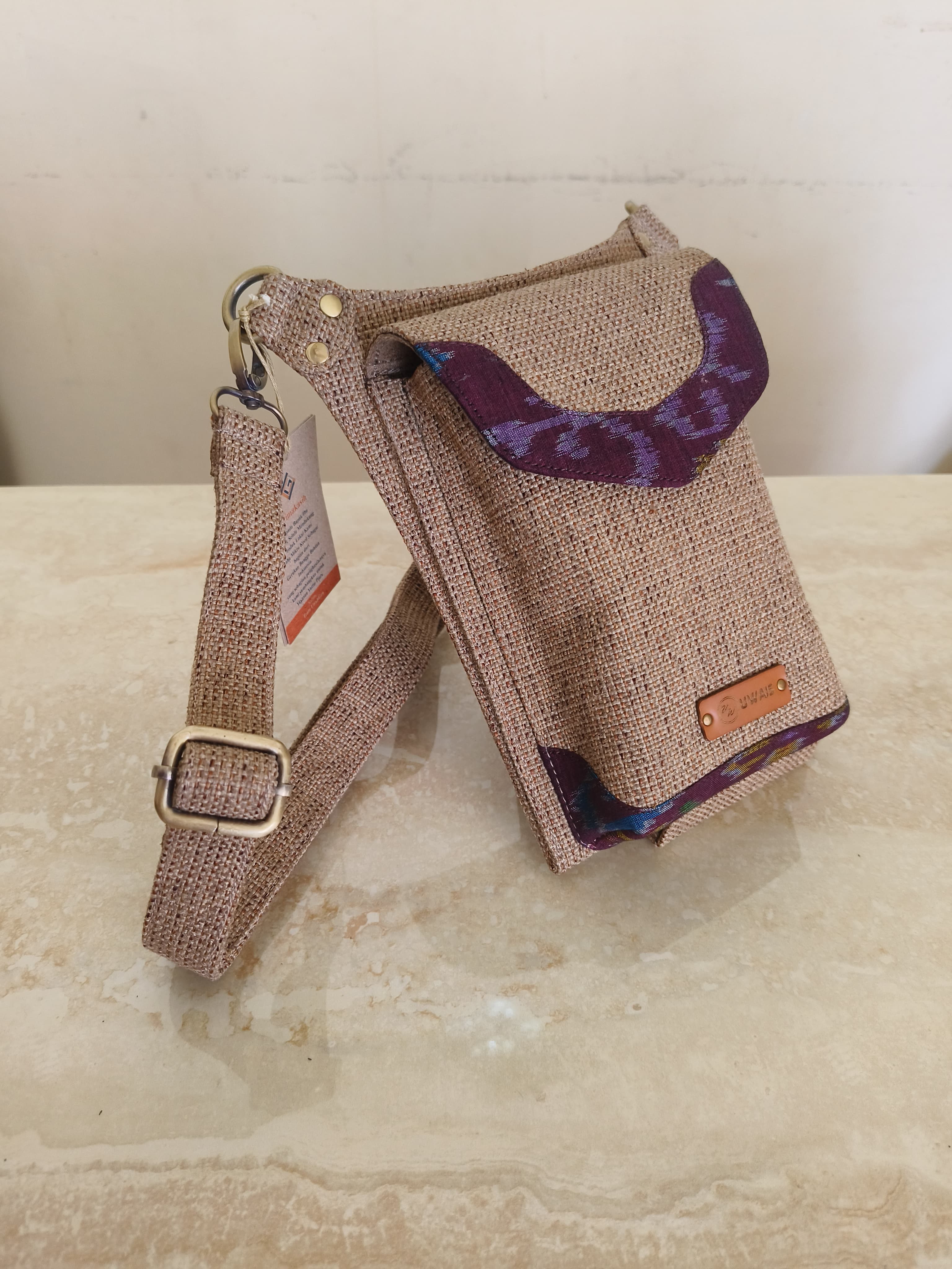 UWAISGEN Tas Selempang Pria Tas Endek Etnik Bali Handmade Agastya Slingbag