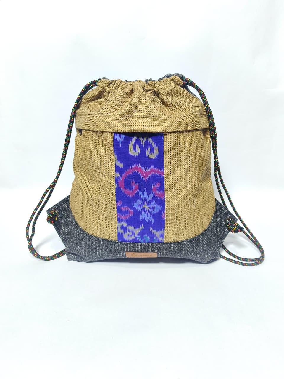 UWAISGEN Tas Punggung Serut Tas Etnik Bali Handmade Tas Serut Uwais