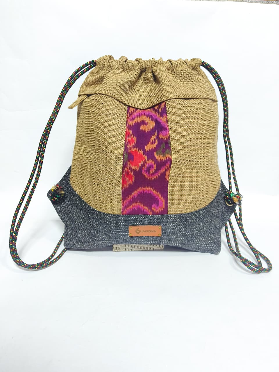 UWAISGEN Tas Punggung Serut Tas Etnik Bali Handmade Tas Serut Uwais