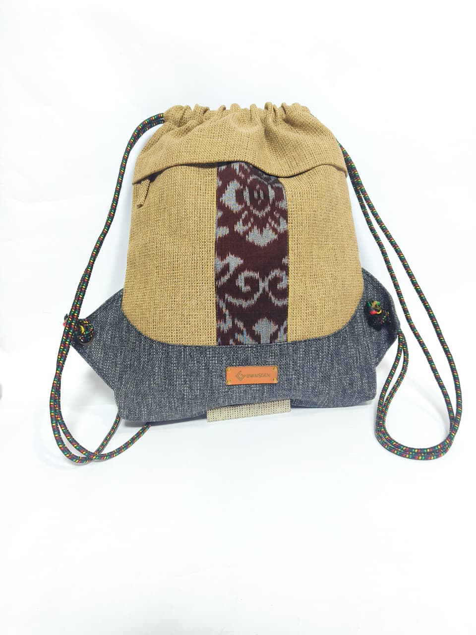 UWAISGEN Tas Punggung Serut Tas Etnik Bali Handmade Tas Serut Uwais