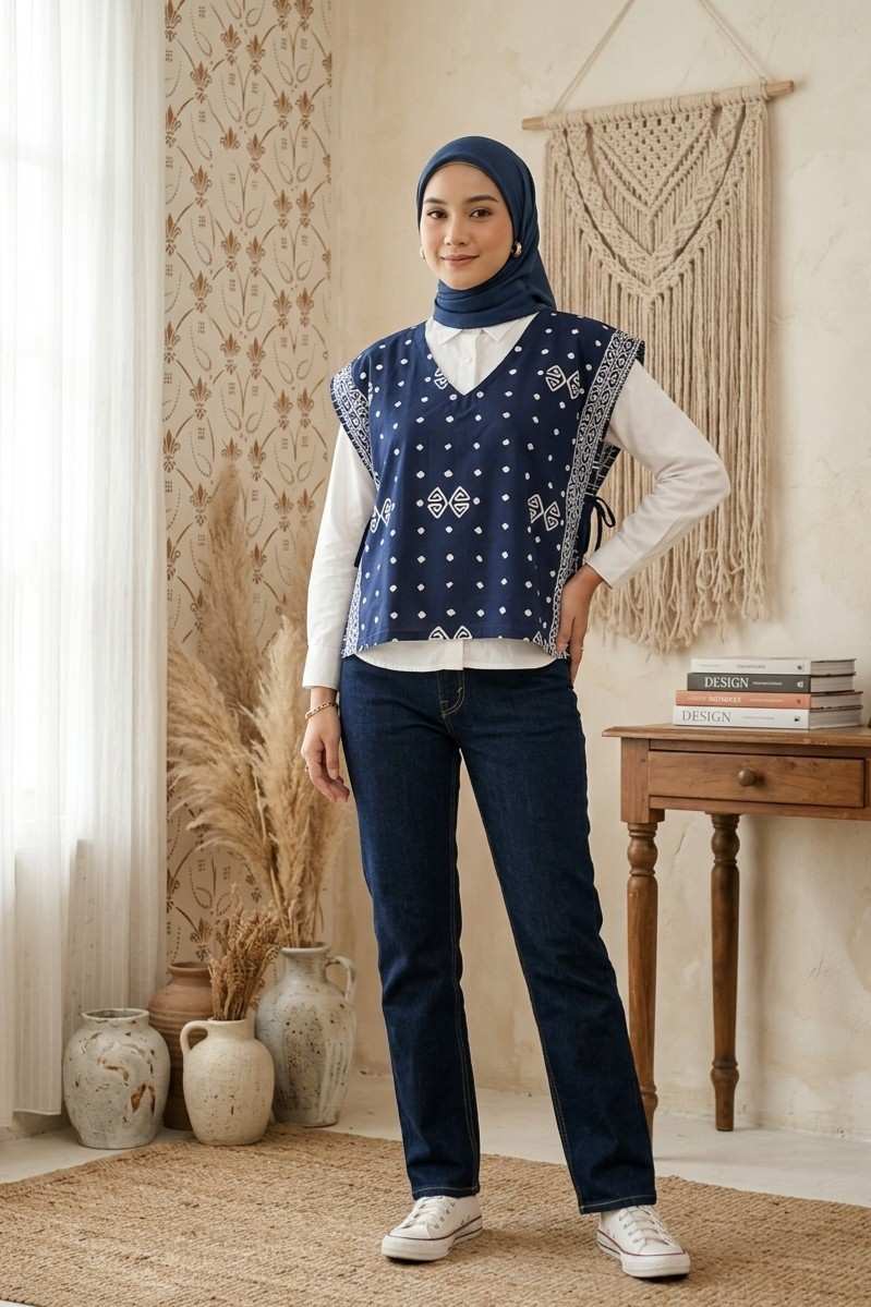 Vest batik side tie