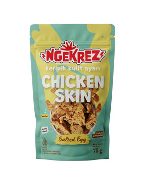 Salted Egg Keripik Kulit Ayam Krispi | NGEKREZ Chicken Skin Renyah Gurih Cemilan Enak Murah Snack Crispi Halal