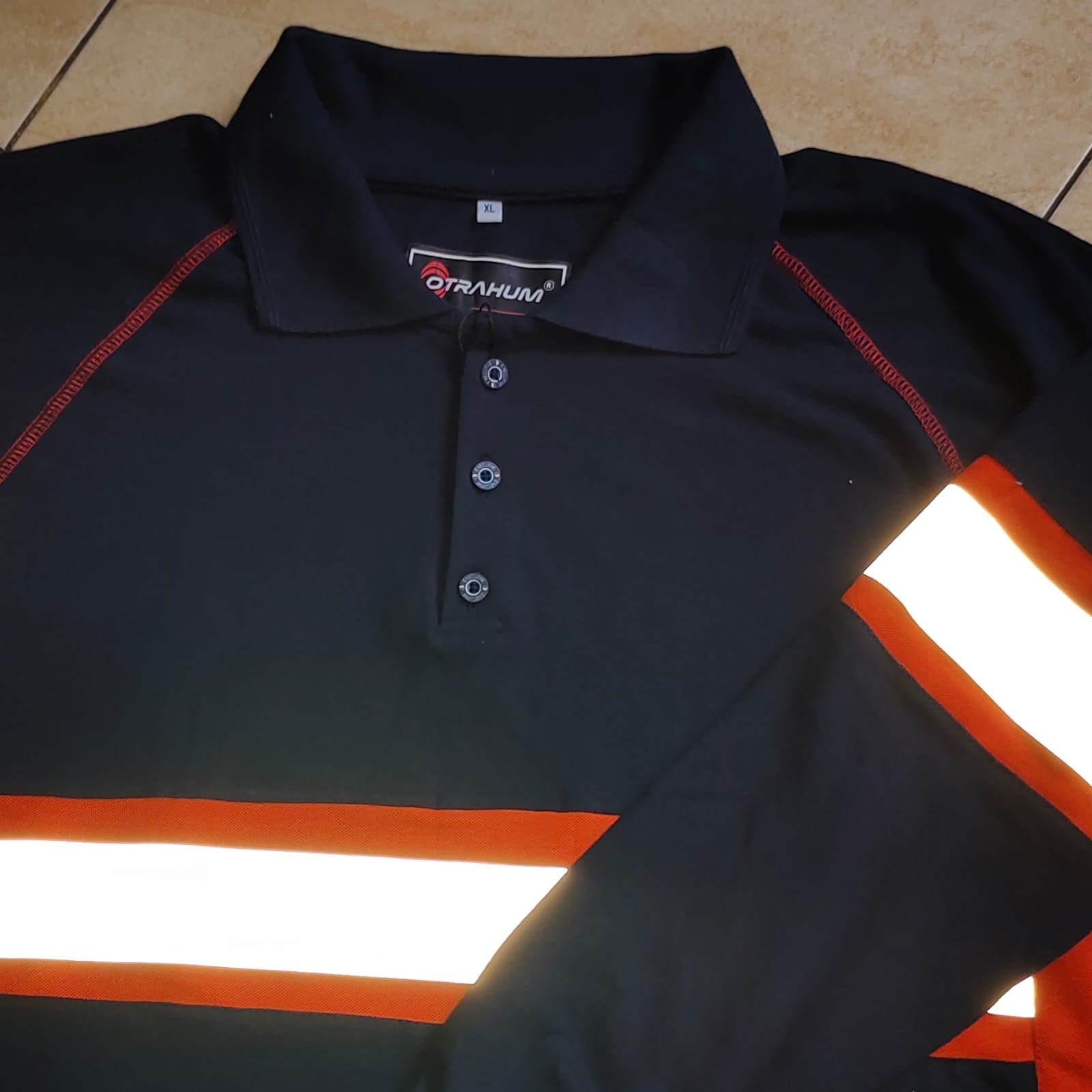 Kaos Kerah Safety Polo Shirt Hivis Reflectif Lengan Panjang Bahan Lacoste Cotton Seragam Kerja Lapangan
