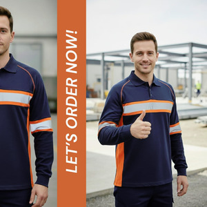 OTRAHUM Kaos Kerah Safety Polo Shirt Hivis Reflectif Lengan Panjang Bahan Lacoste Cotton Seragam Kerja Lapangan
