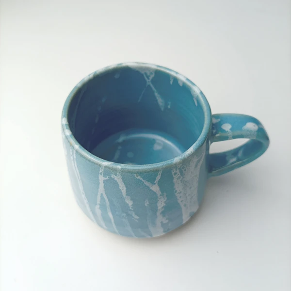 JINJIT POTTERY  Splash Mug  Gelas Keramik Putih - size M