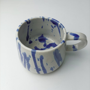 JINJIT POTTERY  Splash Mug  Gelas Keramik Putih - size M
