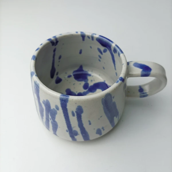 JINJIT POTTERY  Splash Mug  Gelas Keramik Putih - size M
