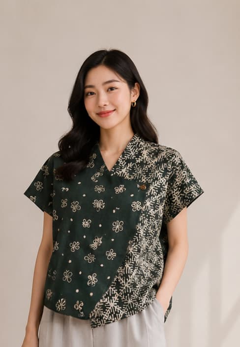 Arunika Blouse - Batik Pewarna Alam - Qaireen Moz