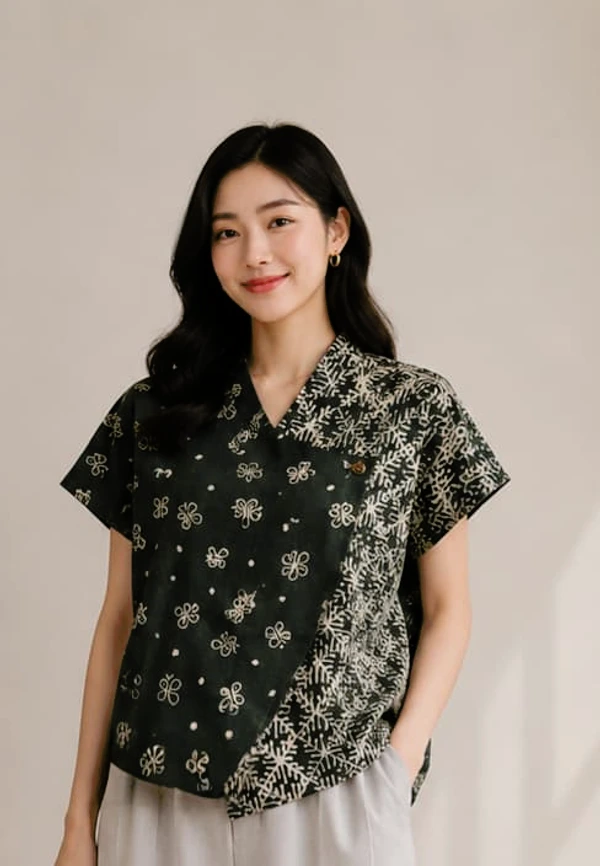 Arunika Blouse - Batik Pewarna Alam - Qaireen Moz