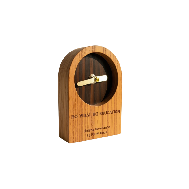 Jam Meja Kayu Aruni