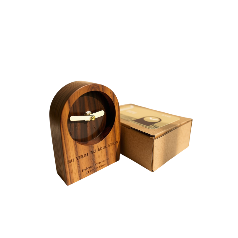 Jam Meja Kayu Aruni