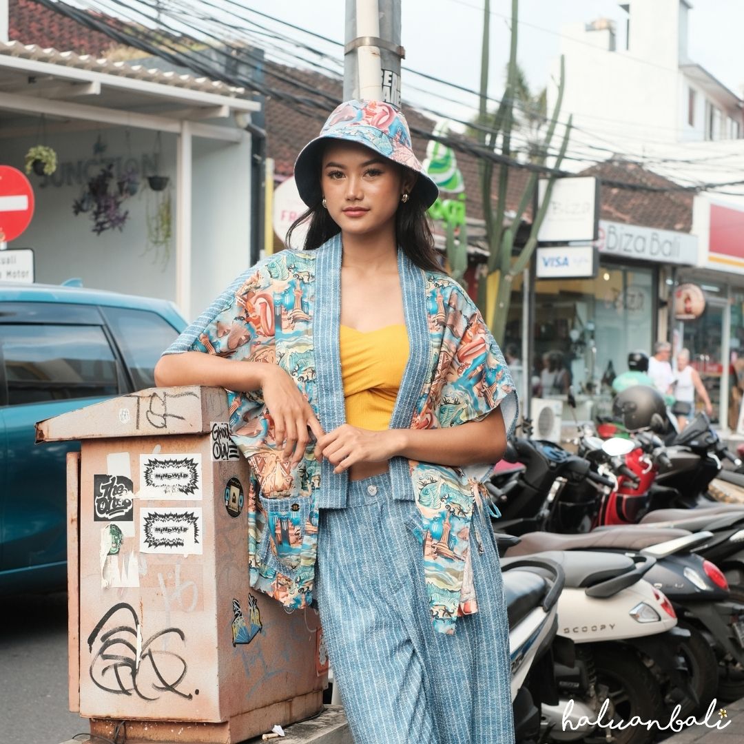 Outer Tali Katun Organik - Series Ruang Waktu (WITA) - Warna Biru