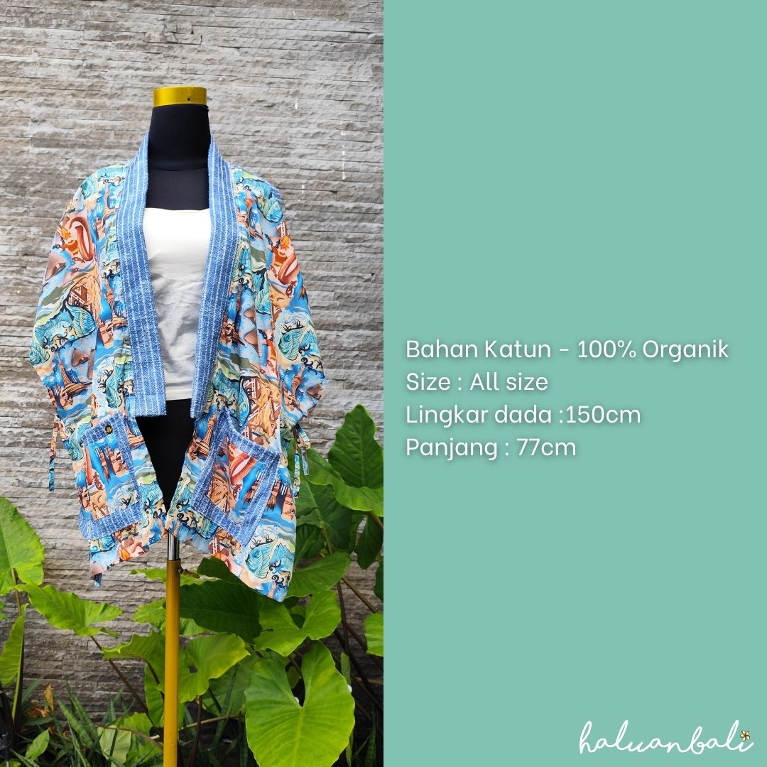 Outer Tali Katun Organik - Series Ruang Waktu (WITA) - Warna Biru