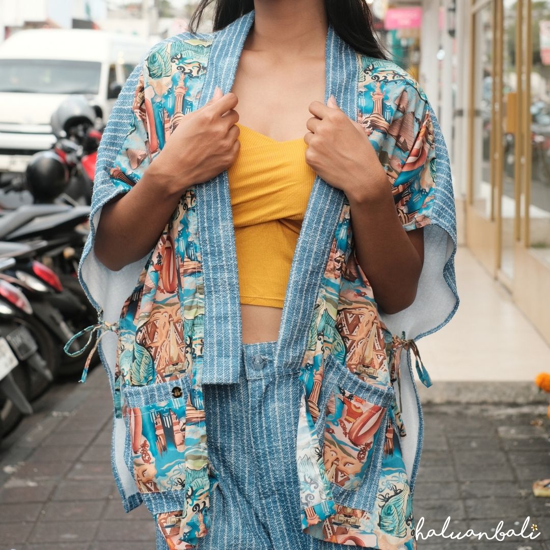 Outer Tali Katun Organik - Series Ruang Waktu (WITA) - Warna Biru