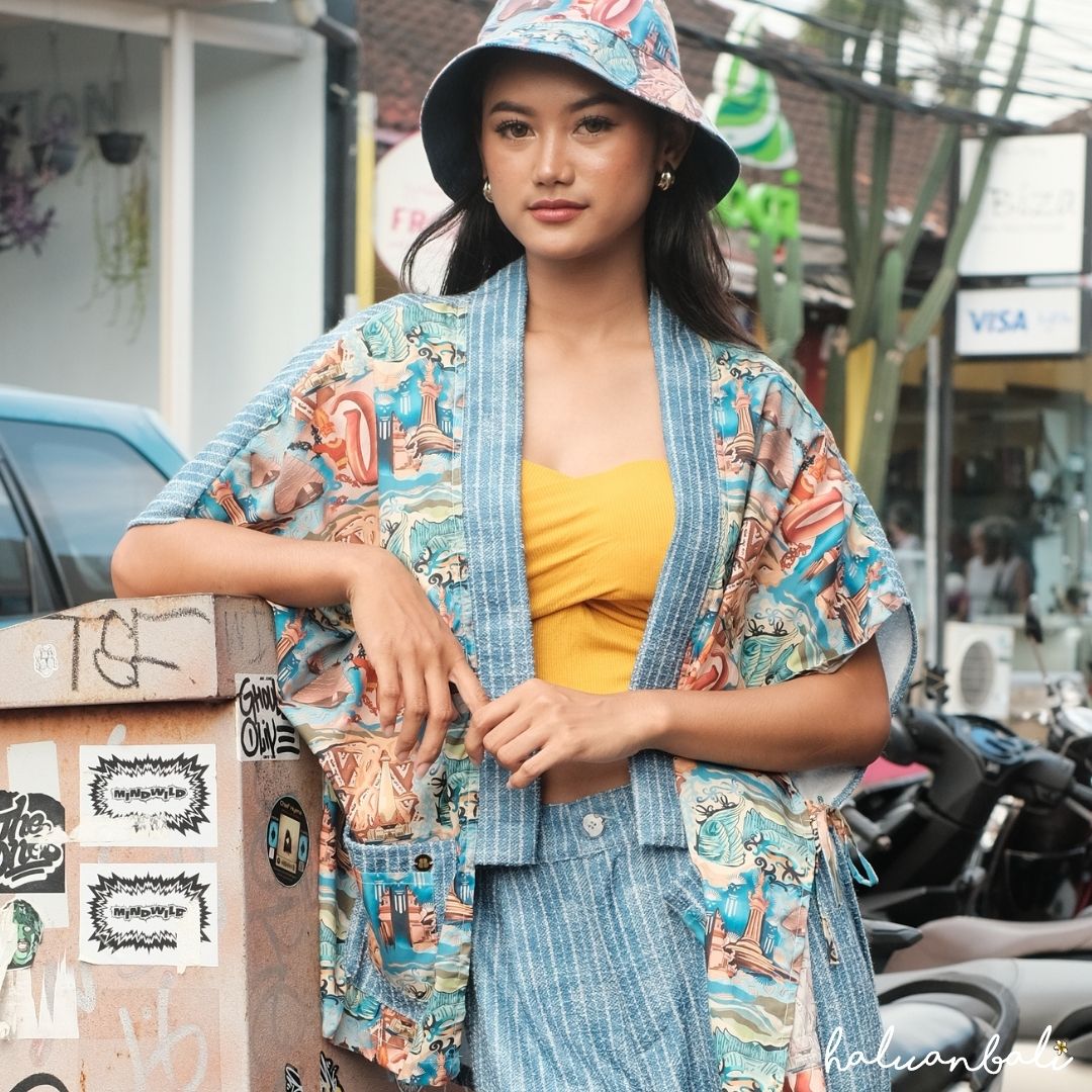 Outer Tali Katun Organik - Series Ruang Waktu (WITA) - Warna Biru