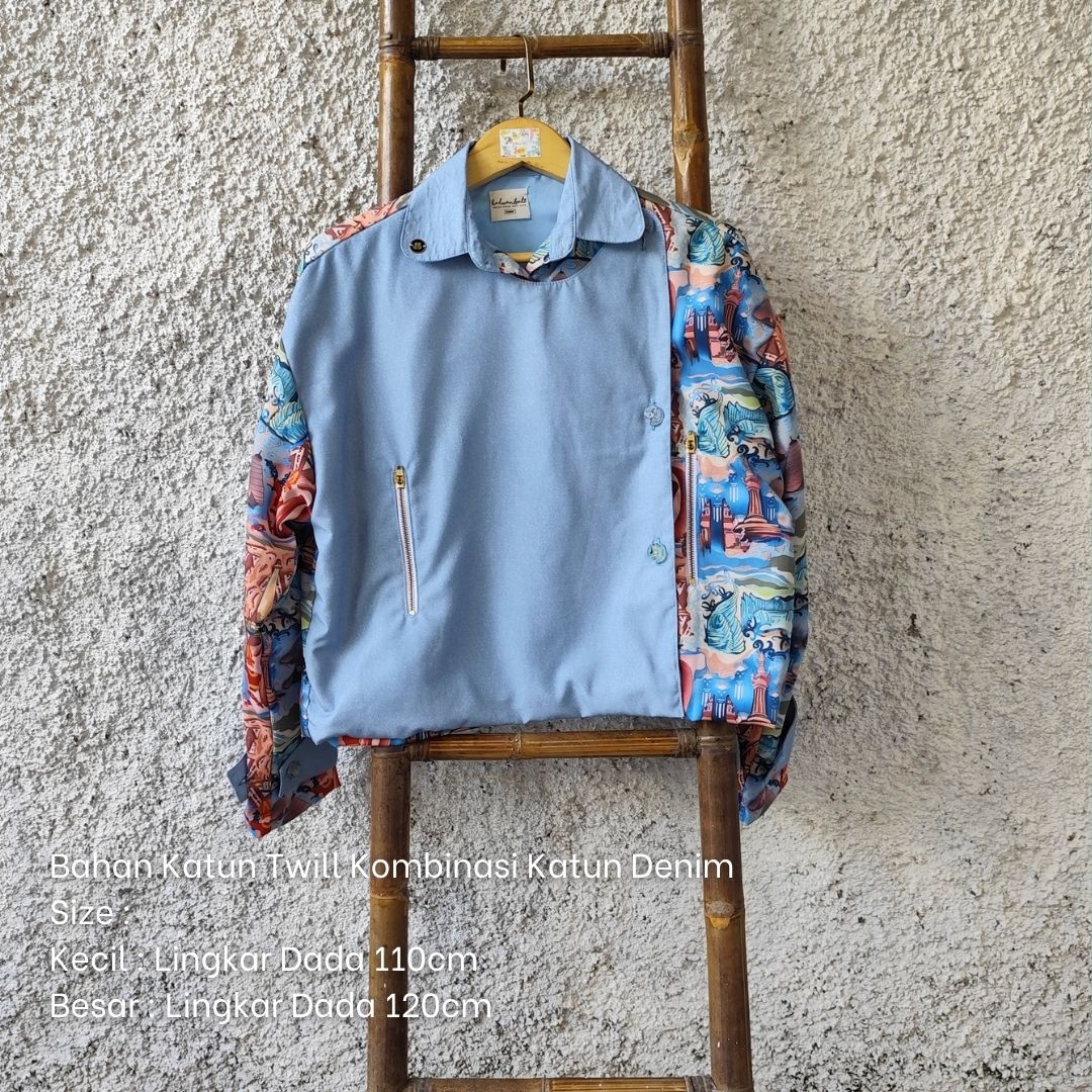 Jaket Katun Twill - Series Ruang Waktu (WITA) - Warna Biru