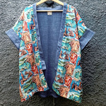 Outer Batwing Katun Organik - Series Ruang Waktu (WITA) - Warna Biru