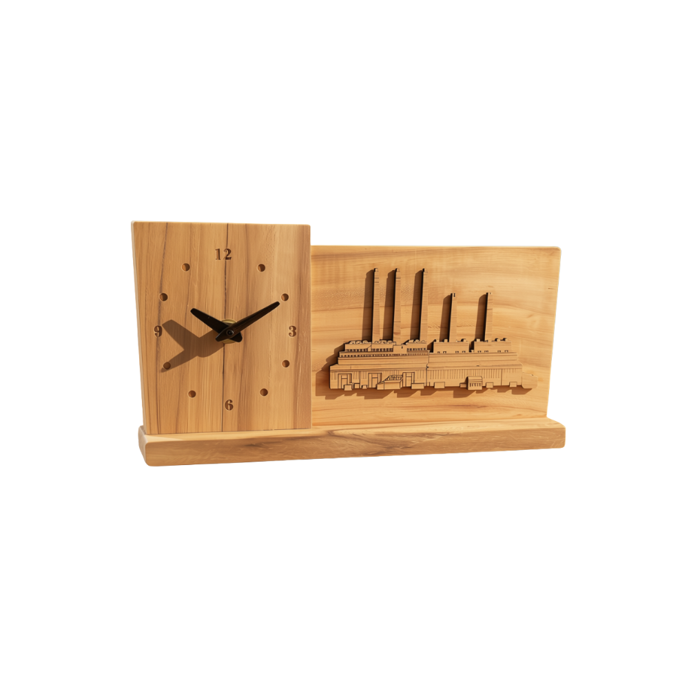 Jam Meja Kayu Kustom Relief 3D