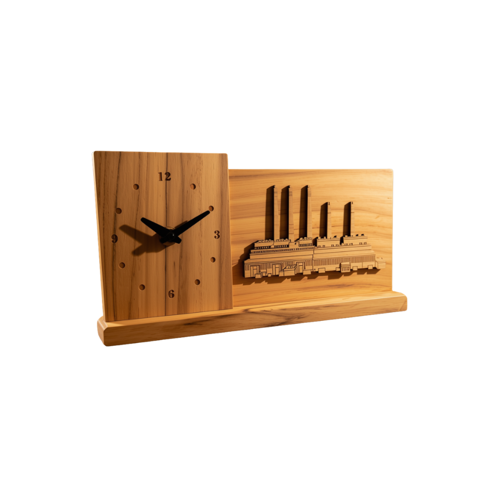 Jam Meja Kayu Kustom Relief 3D