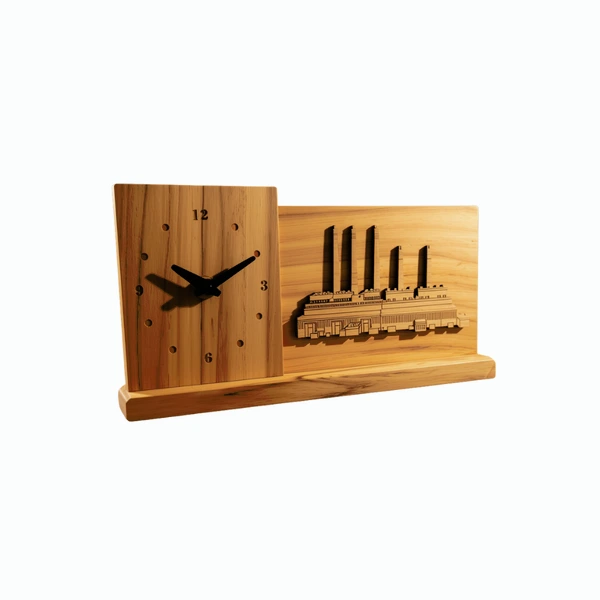 Jam Meja Kayu Kustom Relief 3D