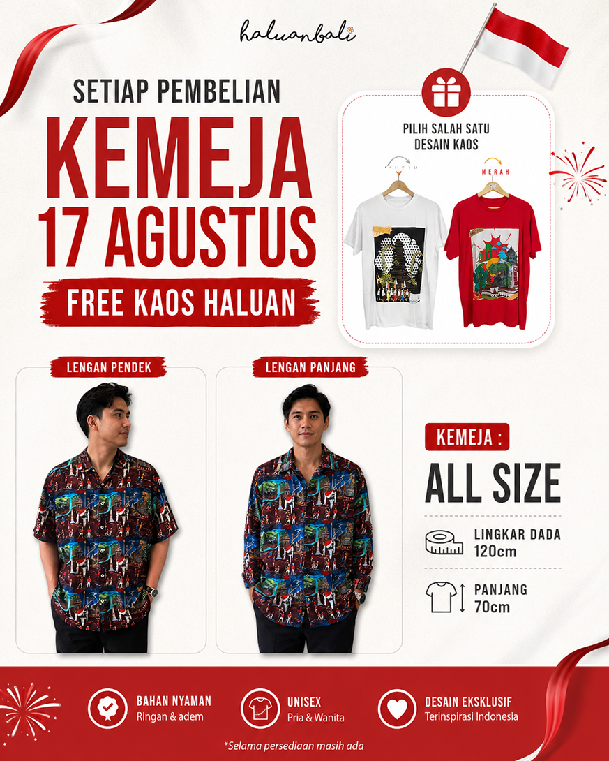 Kemeja 17 Agustus - Tencel - Bahan Kain Organik