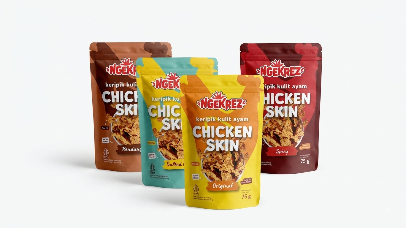 ALL VARIAN Keripik Kulit Ayam Krispi | NGEKREZ Chicken Skin Renyah Gurih Cemilan Enak Murah Snack Crispi Halal