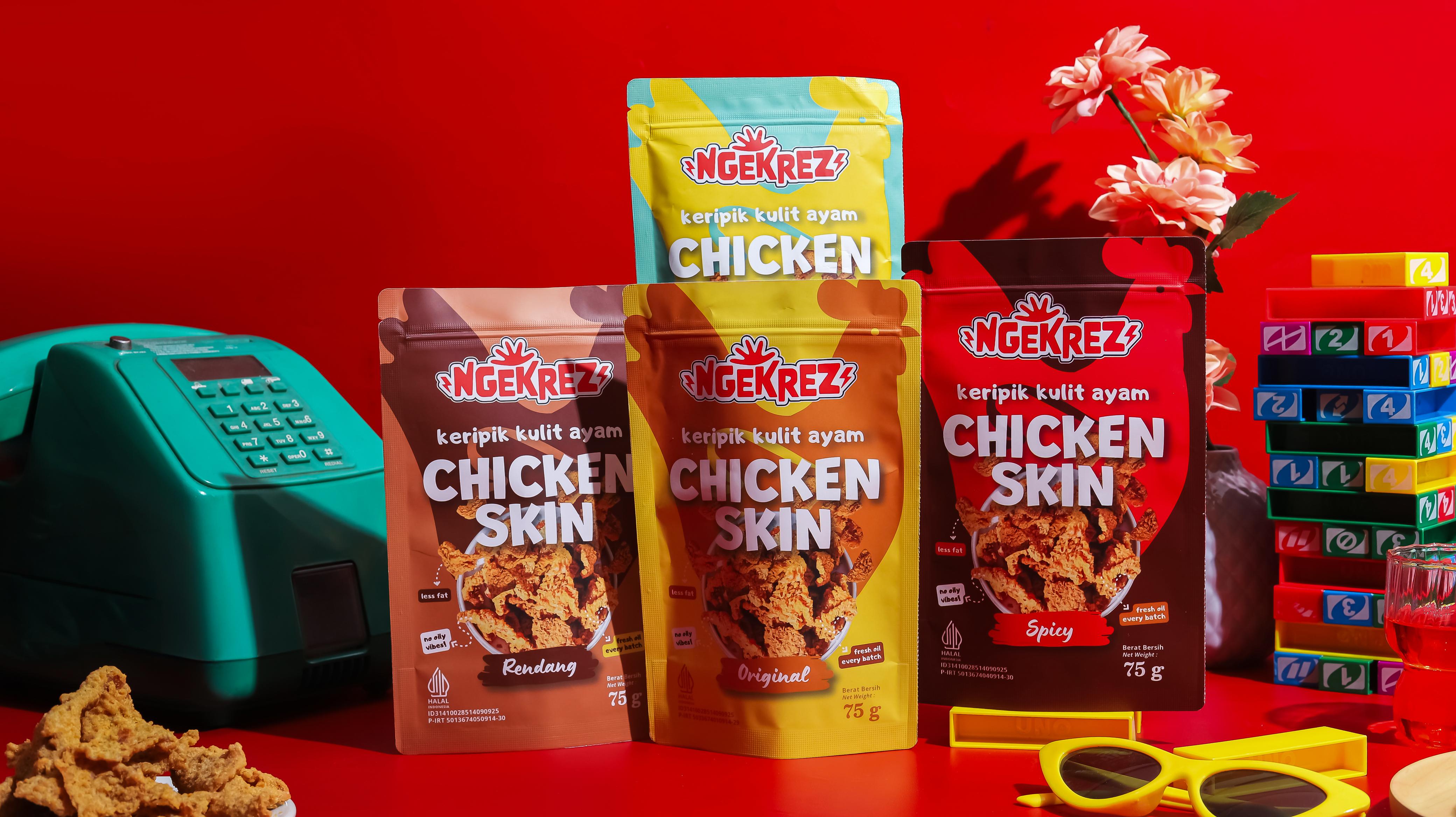 ALL VARIAN Keripik Kulit Ayam Krispi | NGEKREZ Chicken Skin Renyah Gurih Cemilan Enak Murah Snack Crispi Halal
