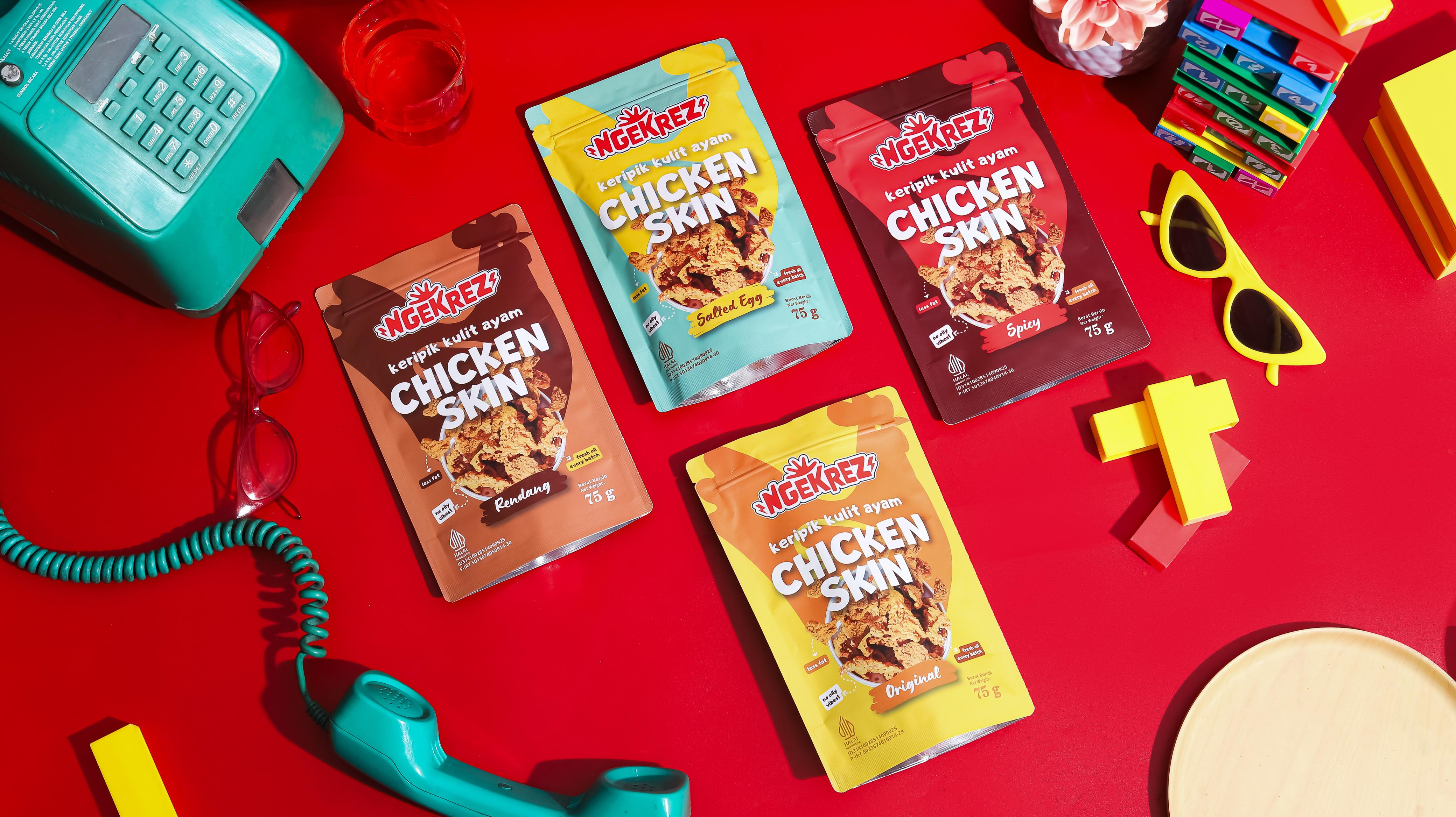 ALL VARIAN Keripik Kulit Ayam Krispi | NGEKREZ Chicken Skin Renyah Gurih Cemilan Enak Murah Snack Crispi Halal