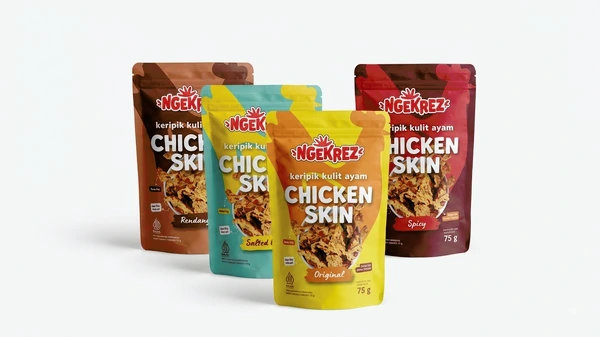 ALL VARIAN Keripik Kulit Ayam Krispi | NGEKREZ Chicken Skin Renyah Gurih Cemilan Enak Murah Snack Crispi Halal